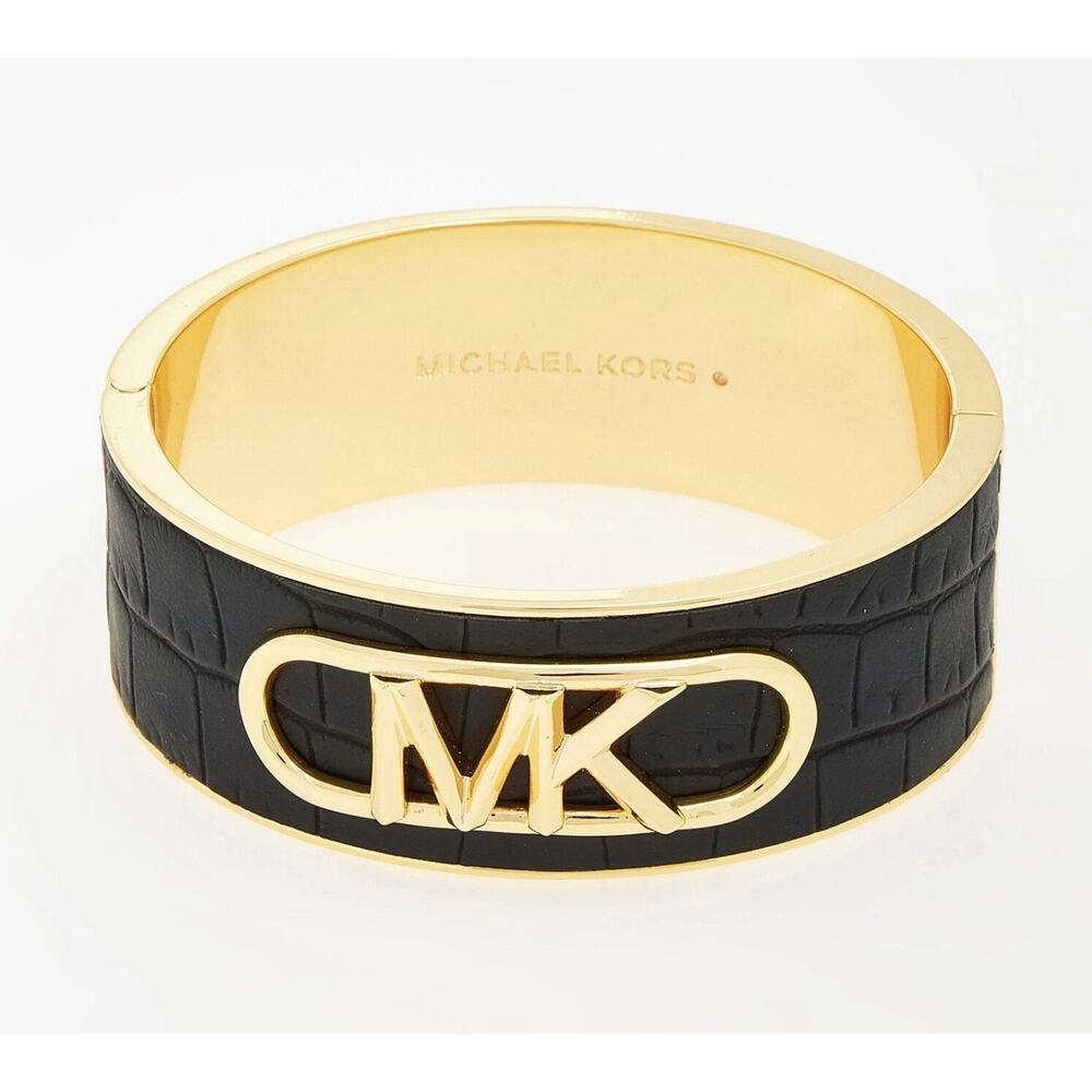 Michael Kors 14K Gold-Plated Croc Empire Bangle Bracelet MKJ8275WM710